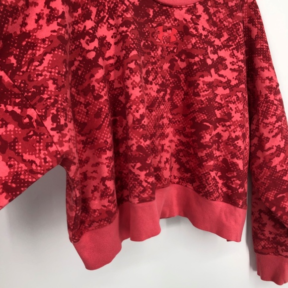 Under Armour‎ Womens Sweatshirt L Pink Camo Artsy  Loose Oversized Pullover Boxy - Picture 4 of 12